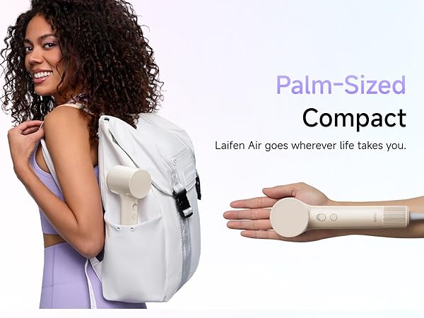 Palm-Sized Compact. Laifen Air goes wherever life takes you. Mini hair dryer, hair dryer for travel.