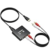 LiNKFOR 192KHz HDMI eARC/ARC Audio Extractor, HDMI to RCA & 3.5mm Converter, Supports Simultaneou...
