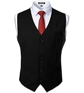 JEMITOP Men's Classic Slim Fit Dress Vest Formal Wedding Prom Tuxedo Suit Vest with Pocket
