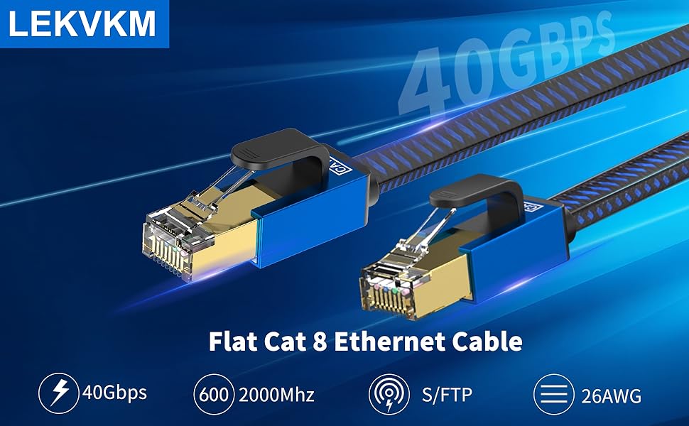 Flat Cat8 Ethernet Cable