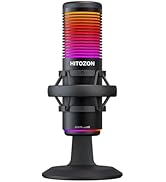 HITOZON Gaming USB Microphone with RGB, Mute, Gain, Monitoring, Plug&Play for Gaming, Podcasts, V...