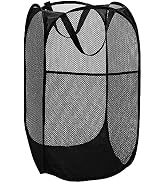 Strong Mesh Pop-up Laundry Hamper Basket with Side Pocket for Laundry Room, Bathroom, Kids Room, ...
