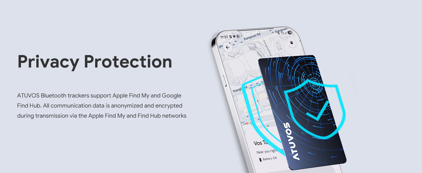 Text reads 'Privacy Protection'. Product information card or interface showing privacy-related features.