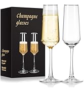 FrutPunch Champagne Flutes, Champagne Glasses Set of 2, 8.5OZ, Elegant High-Foot Champagne Glasse...