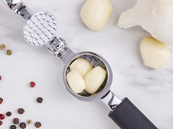 Garlic press, garlic peeler, garlic crusher