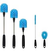 5 Pack Water Bottle Brush Set,Kitchen Cleaning Brush,Long Handle 3-in-1 Stainless Steel Water Bot...