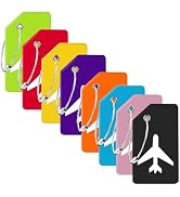 8 Pack Silicone Luggage Tag for Suitcases with Stainless Loop, TSA Approved, Privacy Protection T...