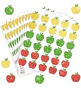 JarThenaAMCS 300Pcs Glitter Apples Stickers Sparkly Red Green Yellow Apples Self-Adhesive Decals ...