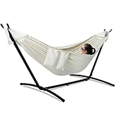 gafete Double Hammock with Stand for Outside, Upgraded Spreader Bar, Heavy Duty Space Saving Stee...