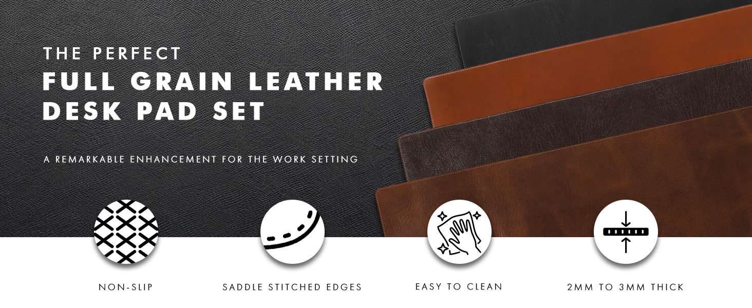 ELIZO Leather Desk Mat Blotter,Desk Pad for Computer Keyboard,Desk Top Cover Protector,Mouse Pad