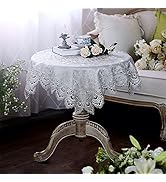 ARTABLE Lace Small Table Cloth Fall Christmas Macrame Tablecloth Table Topper for Thanksgiving Ou...