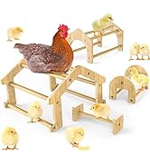 Ensayeer Bamboo Chicken Perch Set(4 Pack), Strong Roosting Bar for coop and brooder, Training Per...
