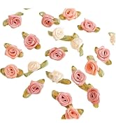 100 Pcs 15mm Multicoloured Mini Rose Flowers Satin Ribbon Bows Appliques DIY Sewing Craft Accesso...