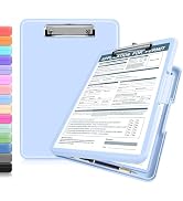 ANZNKU Clipboard with Storage 13x9.6 inches, Storage Clip Board Heavy Duty, Plastic Clipboard wit...