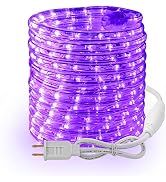 BrizLabs Purple Halloween Rope Lights, 18ft 216 LED Rope Lights 120V ETL Listed Extendable, 13MM ...