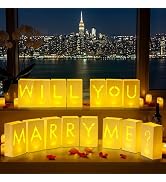 Velsyn Luminary Paper Bags Wedding Proposal Decorations “Will You Marry me?” Light up Letters Sig...