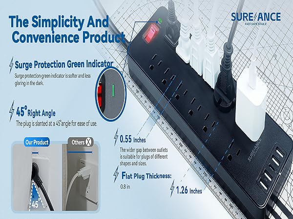 Power strip surge protector