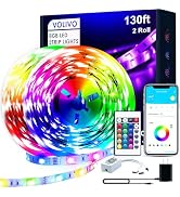 VOLIVO 130ft Led Strip Lights for Bedroom, Color Changing Led Light Strips Kit with Bluetooth App...