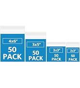 200 Pack Small Plastic Bags For Jewelry, Mini Baggies 4 Assorted Sizes. 2x3 3x3 3x5 4x6 Inch 2 Mi...