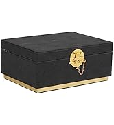 HofferRuffer Elegant Faux Leather Decorative Box, Storage Jewelry Box Organizer, Large Dresser Co...