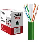 Cmple - Plenum Cat 6 Ethernet Cable 1000ft, Cat6 Cable (CMP) 350MHz Unshielded Twisted Pair (UTP)...
