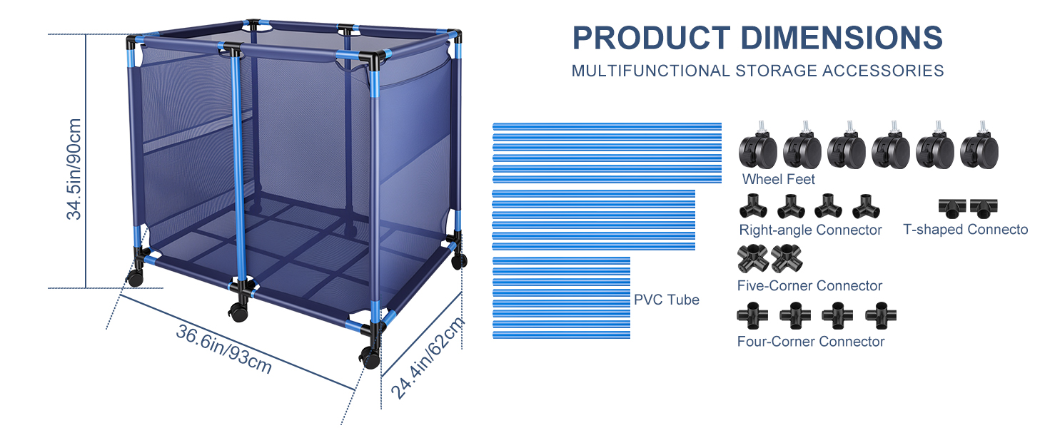 Rolling Pool Storage Organizer Bin Size