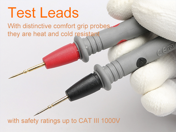 1000V 20A Ultra-Sharp Gold-Plated Test Probe Lead for Multimeter Meter Tester, 41 inch / 105 cm