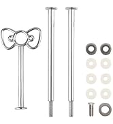 Happy Will 3 Tier 14" Heavy Metal Cake Stand Holder Fruit Plate Stand Fitting Hardware Rod (Silve...