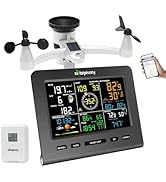 Urageuxy Weather Station Wireless Indoor Outdoor WiFi Weather Stations with Rain Gauge and Wind S...