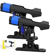 GearTrust 2-in-1 Fishing Rod Holder for Boat Kayak Rod Holder Track Deck Mount, Secure Fishing Po...