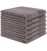 INFICRIME 6 Pack 100% Cotton Wash Cloth, 13x13 Inch Highly Absorbent and Soft Feel Fingertip Towe...