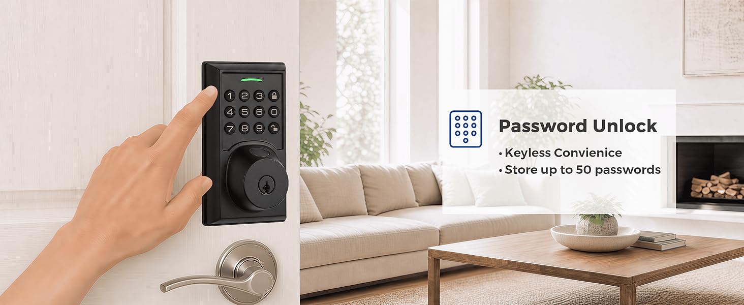 Password Unlock Smart deadbolt Lock
