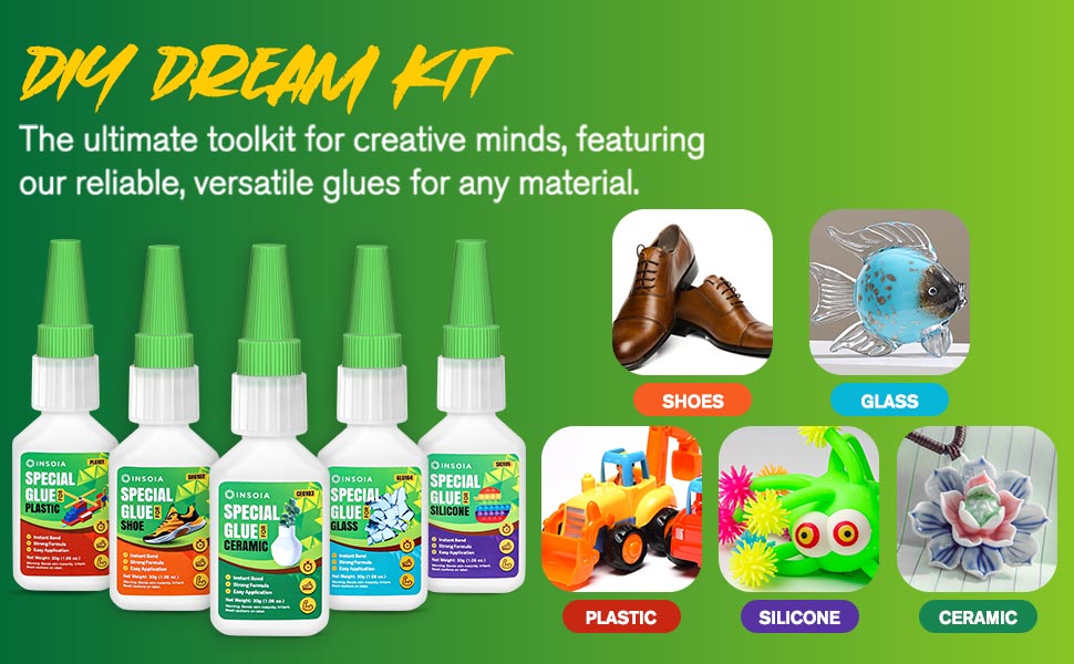 SHOE GLASS CERAMIC SILICONE PLASTIC GLUE