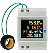 KETOTEK Energy Meter Din Rail, Dual-Channel, Electricity Usage Monitor AC 40-300V, Single Phase E...