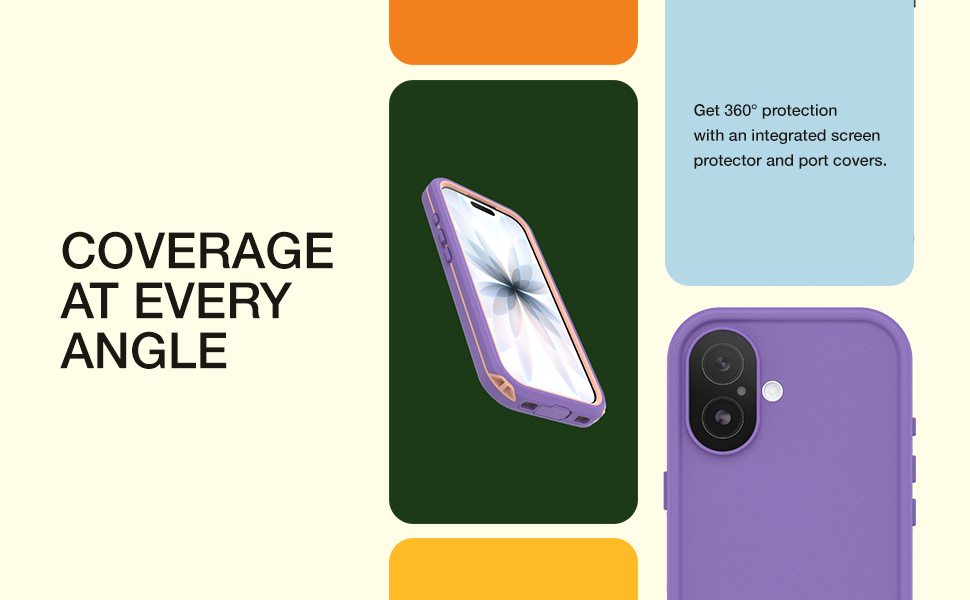 Coverage At Every Angle. Get 360 degree protection with an integrated screen protector.