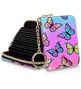 Yonlevres Credit Card Holder RFID Wallet, Small Card Holder Wallet for Women with Keychain Zipper...