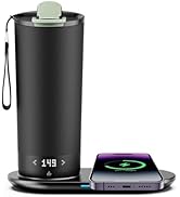 VFZO Temperature Control Heated Travel Mug Smart Self Heating Coffee Mug 18 Oz App Controlled LED...