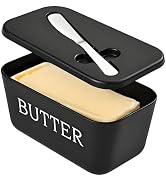Large Plastic Butter Dish With Lid And Knife,Food Grade PP Butter Holder Keeper With Cover For Ki...