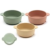 Eascrozn 3 Pack Baby Bowls, Suction Bowls for Baby and Toddlers, BPA Free Food Grade Silicone Bow...