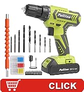 PULITUO Cordless Drill Set - 20V Electric Power Drill with Battery and Charger, 30N Torque, 21+1 ...