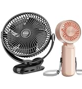 BIVBTP 8in 12000mAh Clip on Fan 30H Longest Runtime High Speed Handheld Fan with 4 Speeds