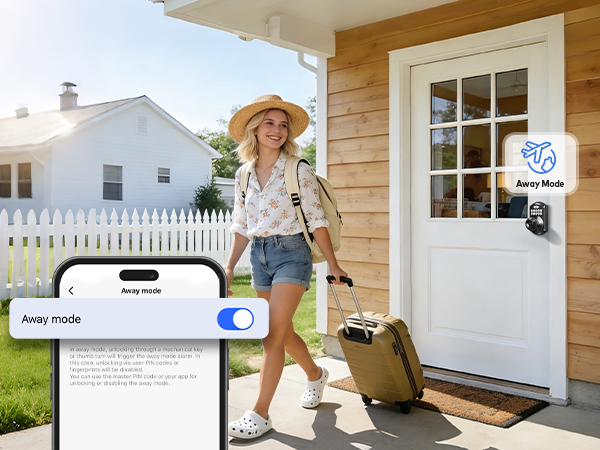 When Vacation Mode is on, all codes except the master user code are disabled to secure your home.