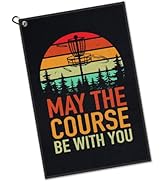 Gkodw May The Course Be with You Disc Golf Towel with Clip, Funny Golf Bag Accessories for Men, G...