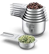 Stainless Steel Measuring Cups, Wildone Metal Measuring Cups Set with Easy to Read Markings for M...