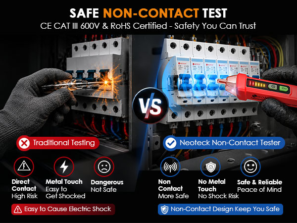 Safe Non-Contact Voltage Detection with CE CAT.III 600V Certification
