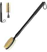 Gobiteli Back Scrubber with Soft and Stiff Bristles, 17''-25'' Long Handle Dual-Sided Shower Brus...