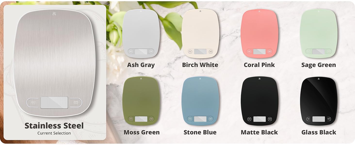 greater goods kitchen scale color and finish options stainless steel selection