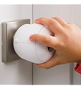 Child Safety Door Knob Cover (4 Pack) Hard-to-Remove Dual-Lock Door Handle Covers for Kids - Reus...