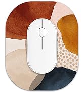 Atufsuat Small Mouse Pad 6 x 7 Inch, Oval Mini Mouse Pad with Non-Slip Rubber Base, Waterproof Co...
