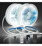 24V COB Led Strip Lights with Dam-Process 131.2FT White LED COB Light Strips for Bedroom 6500K Di...